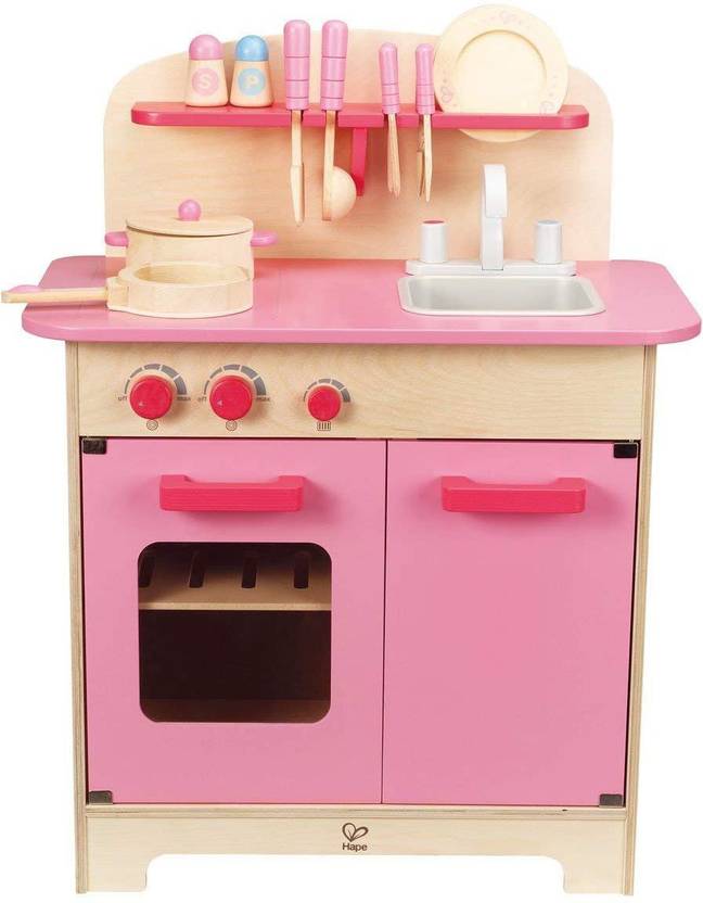 Hape Gourmet Kitchen Pink With Accessories Gourmet Kitchen Pink