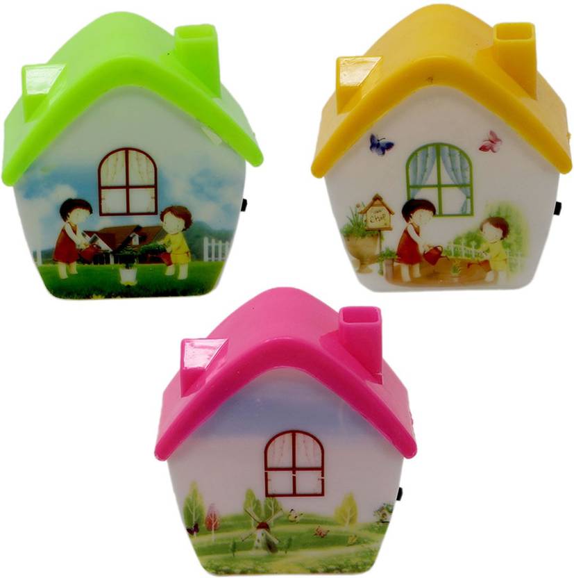 Tootpado Led Night Lamp Plug In Wall Home Pack Of 3 Cele18 Tootpado Led Night Lamp Plug In Wall Home Pack Of 3 Cele18 Kids Room Decor Energy Saving Light 10 Cm Multicolor