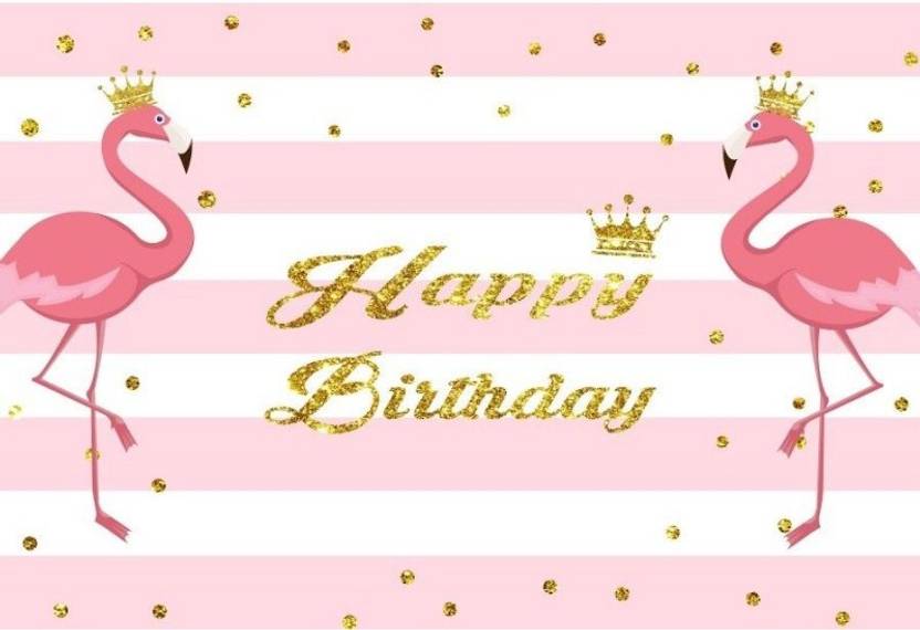 Theme My Party Flamingo Birthday Banner For Cake Table Background
