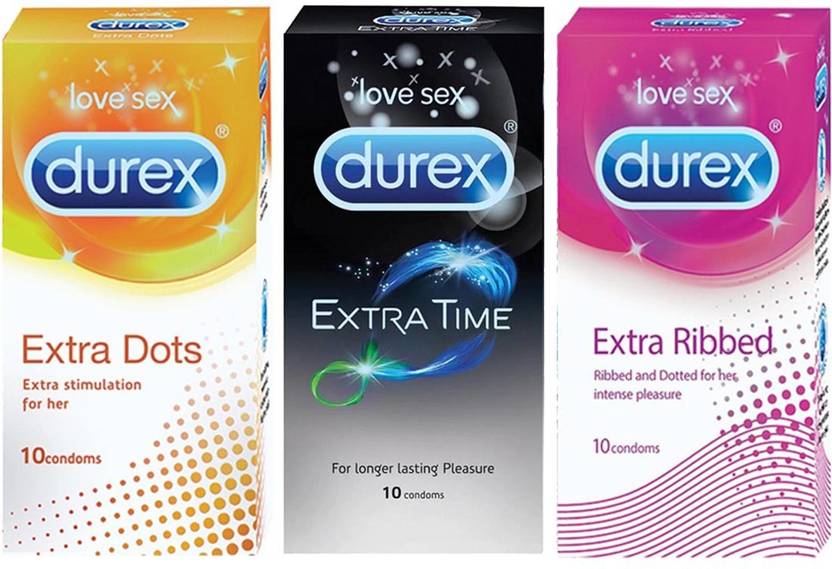 DUREX Extra Dots, Extra Time & Extra Ribbed Condom Price in India Buy