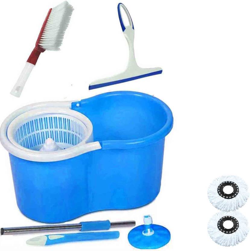 CREZON Heavy duty MADE IN INDIA mop with 2 refills & glass wiper