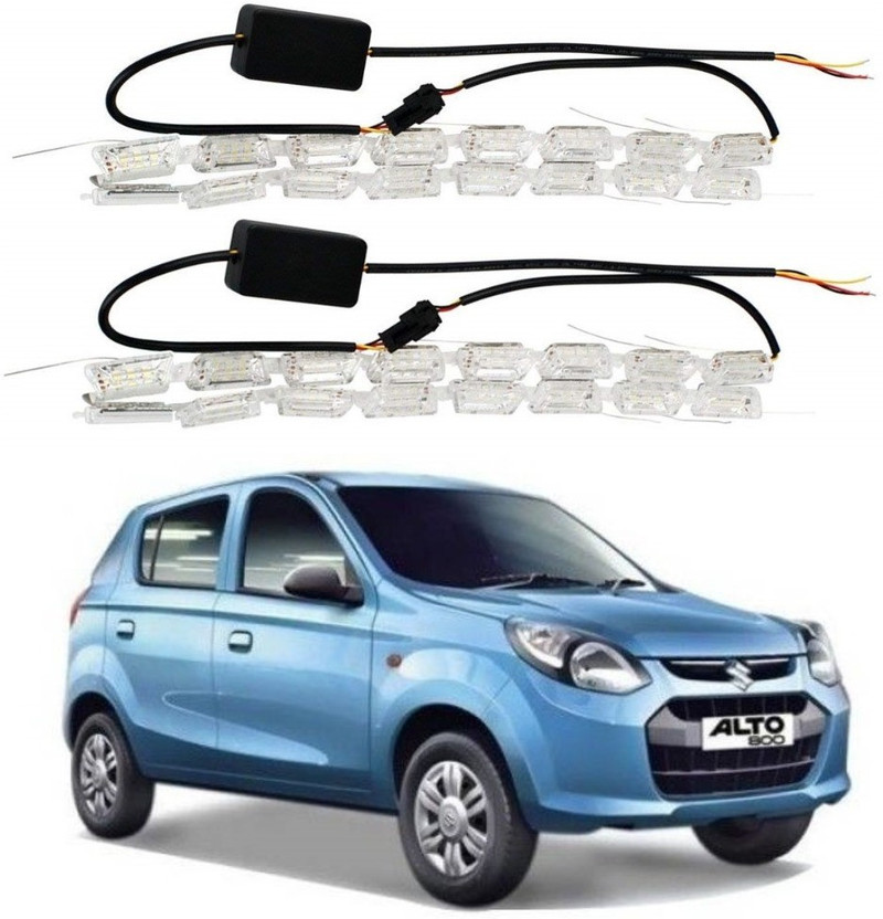2pcs Generic Car Truck DRL Turn Signal LED Light Strip Dual Color Switchback 12V