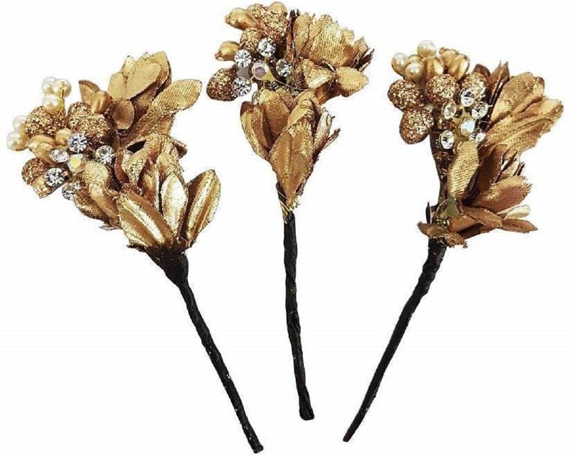 Ekan Flower Hair Pins Party Wear Hair Accessories For Women Set Of