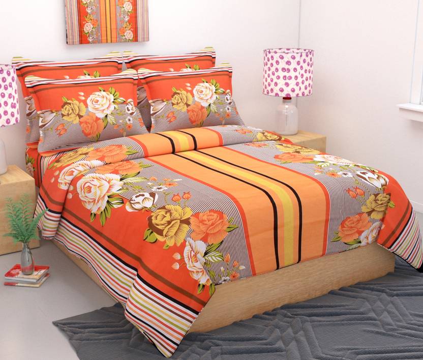 Home Solution 300 Tc Cotton Double Floral Bedsheet Buy Home
