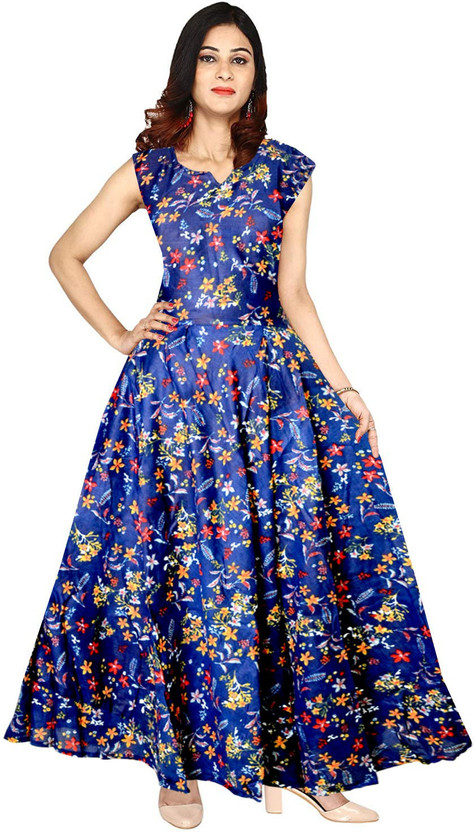 flipkart long frock for ladies