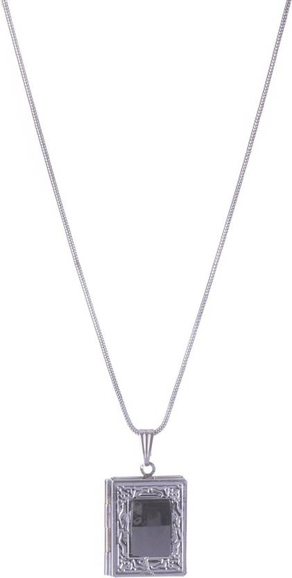 Memoir Rectangle Shape Openable Photo Locket Silver Alloy Pendant Memoir Rectangle Shape Openable Photo Locket Silver Alloy Pendant In India