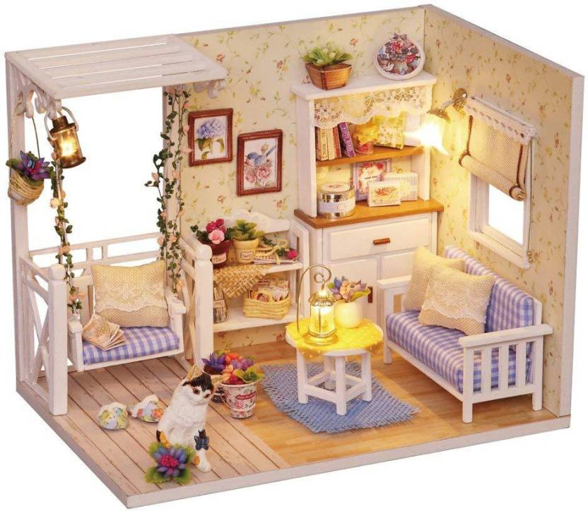 Mopixie Doll House Furniture Diy Miniature Dust Cover 3d Wooden