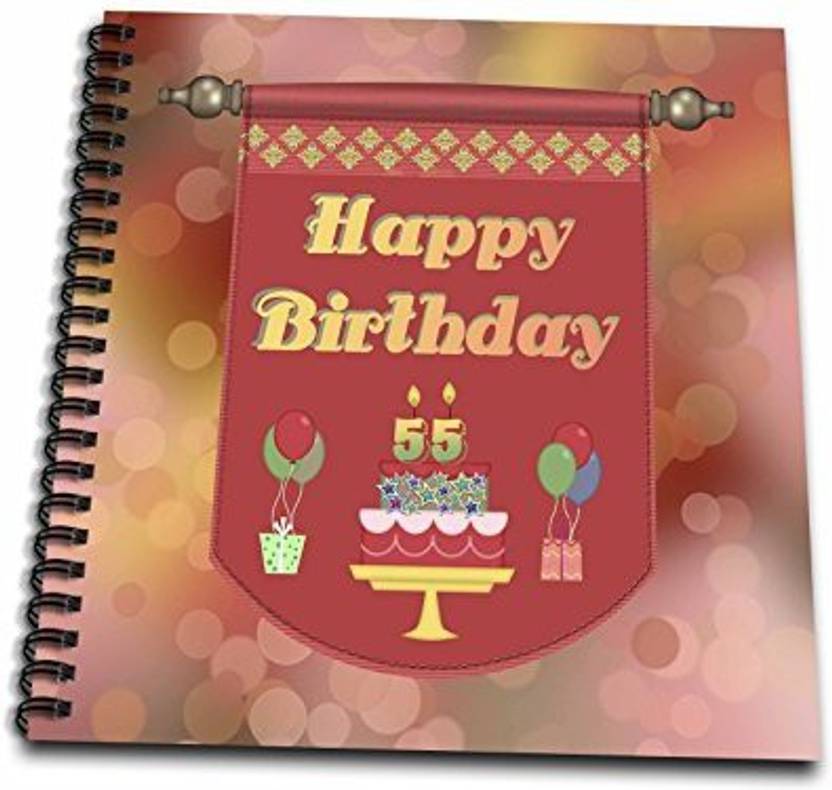 3drose Db 186501 1 Happy 55th Birthday Banner Cake With Gifts
