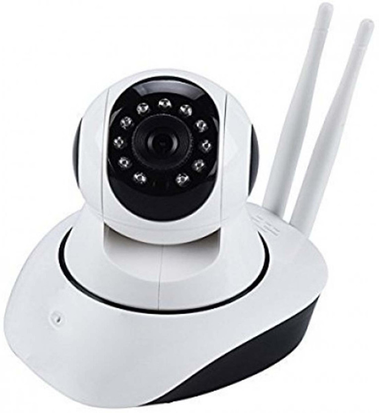 Shopsji Wireless HD IP Wifi CCTV Indoor Security Camera Stream Live Video In Mobile or Laptop - White, IP Camera For Home Office Store | Wireless Dome Pan/Tilt with 2-Way Audio and Motion Detection | 720p HD Wi-Fi Security Surveillance System | Night Vision Support Micro SD Card Slot and LAN Port | 