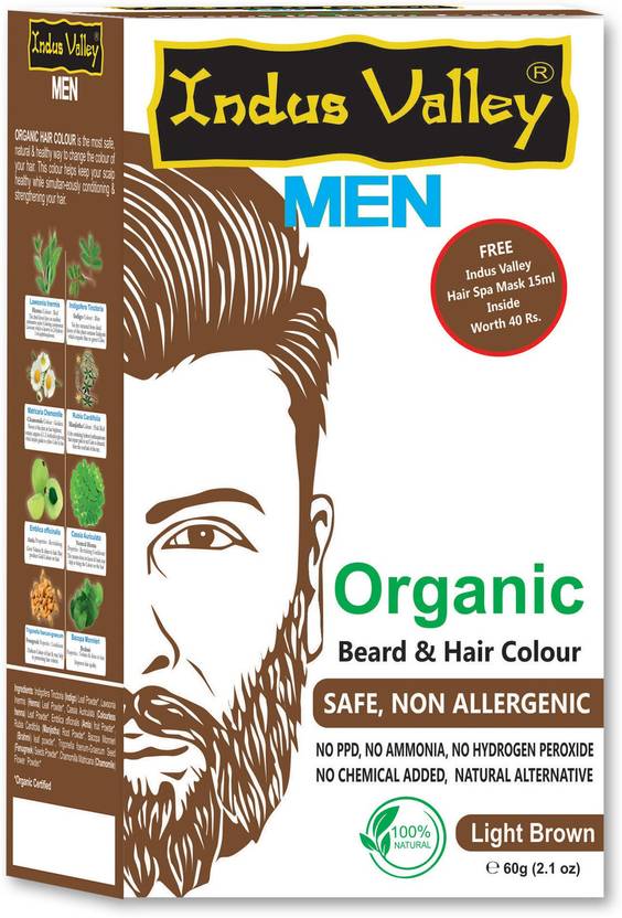 Indus Valley Men S 100 Organic Beard Hair Color Light Brown
