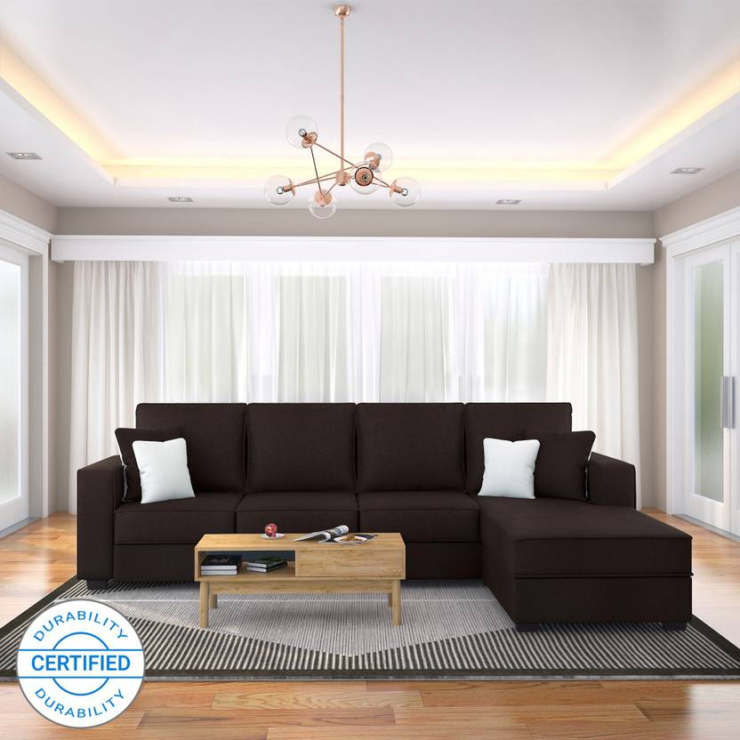 Perfect Homes by Flipkart Meteora Fabric 4 Seater  Sofa