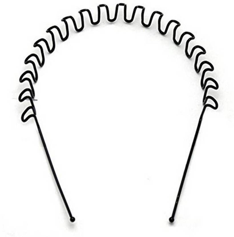 Nprc Premium Quality Hair Band For Men And Women Daily Use Black Spring Zigzag Wave Metal Hair Hoop Band Unisex Sports Headband Hair Band