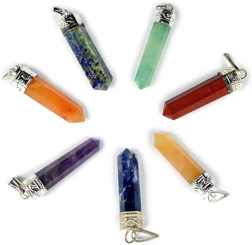Reiki Crystal S 7 Chakra Pencil Pendant Pc For