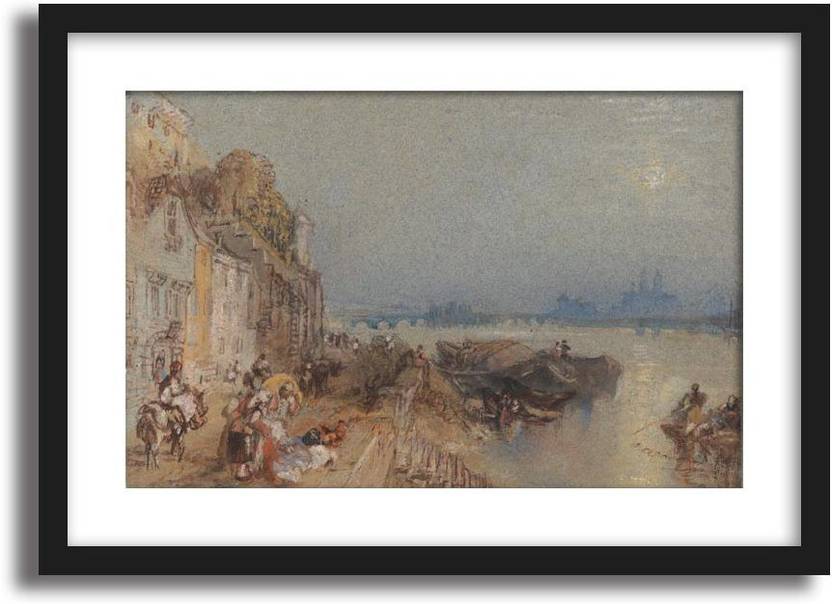 Artcentral Tours Sunset Looking Backwards 1826 30 Painting By Jmw Sunset Looking Backwards 1826 30 Painting By Jmw Turner Without Glass Black Frame With Border Art Print Digital Reprint 21 Inch X 15
