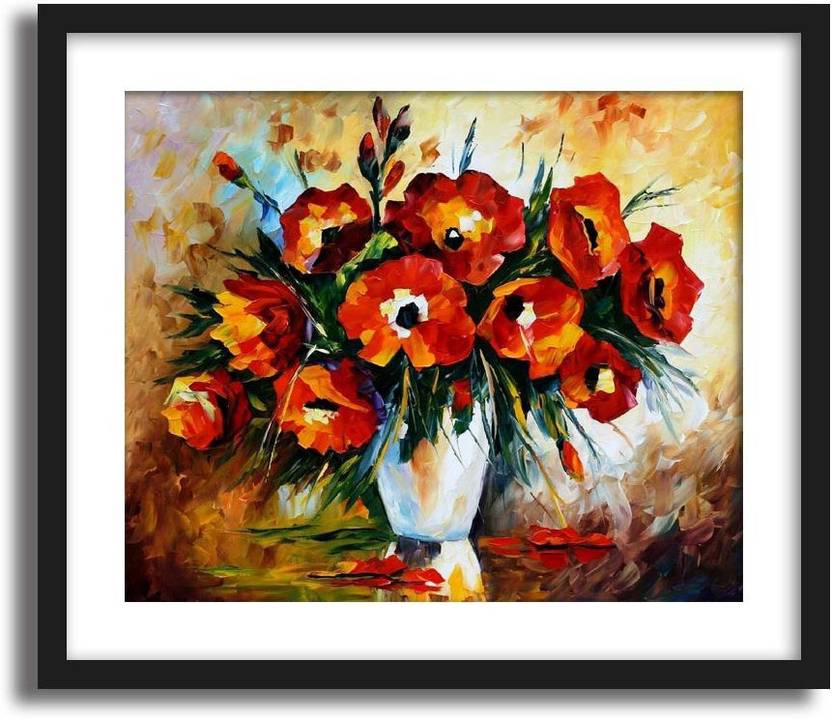 Artcentral Flower Art Series Red Flowers In A Vase Type 2