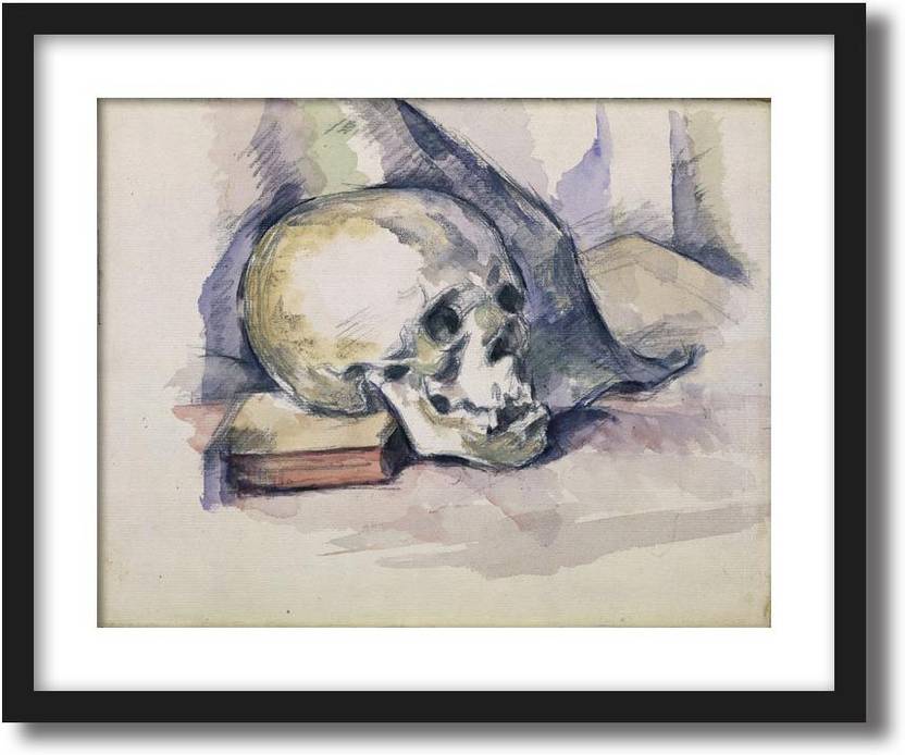 Artcentral Skull And Book 1885 Painting By Paul Cezanne