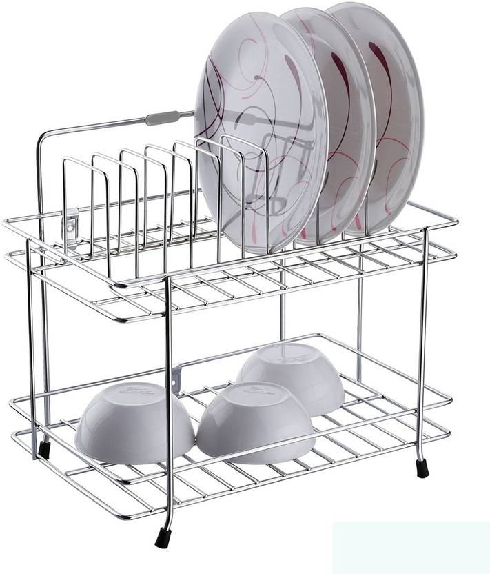 Bluwings Two Layer Plate Bowl Storage Stand Kitchen Rack Wall Mounted Stainless Steel Bluwings Two Layer Plate Bowl Storage Stand Kitchen Rack Wall Mounted Stainless Steel