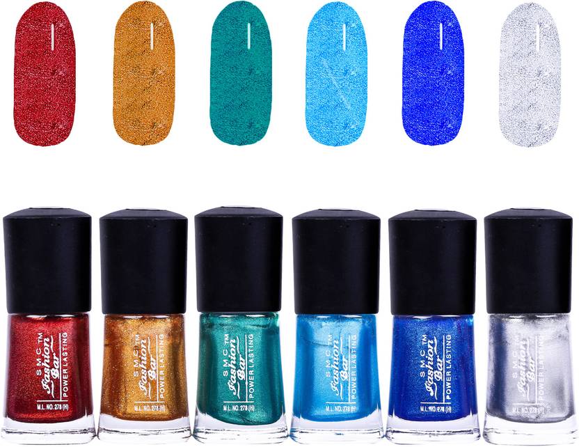 Blue Shimmer Nail Polish smc fashion bar gel based nail polish combo shimmer copper brown glitter golden shimmer green shimmer turquoish blue shimmer dark blue shimmer silver
