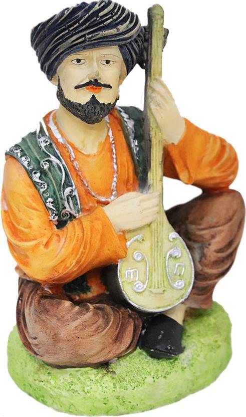 fabzone traditional rajasthani cultural man with sitar figurine