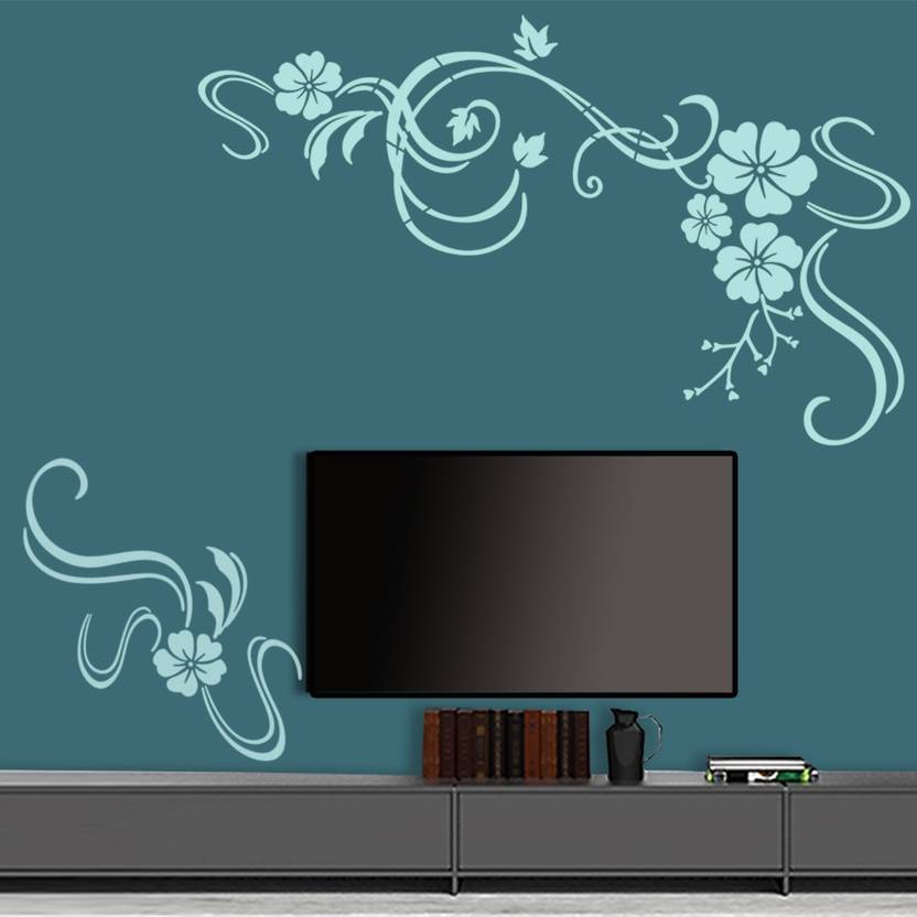 Arhat Stencils Floral Asr E216 Glossy Pvc Wall Decor Art