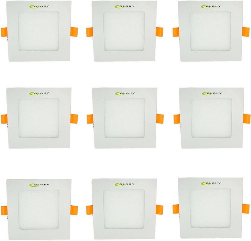 Galaxy 6 Watt Square Slim Panel Light White Pack Of 9