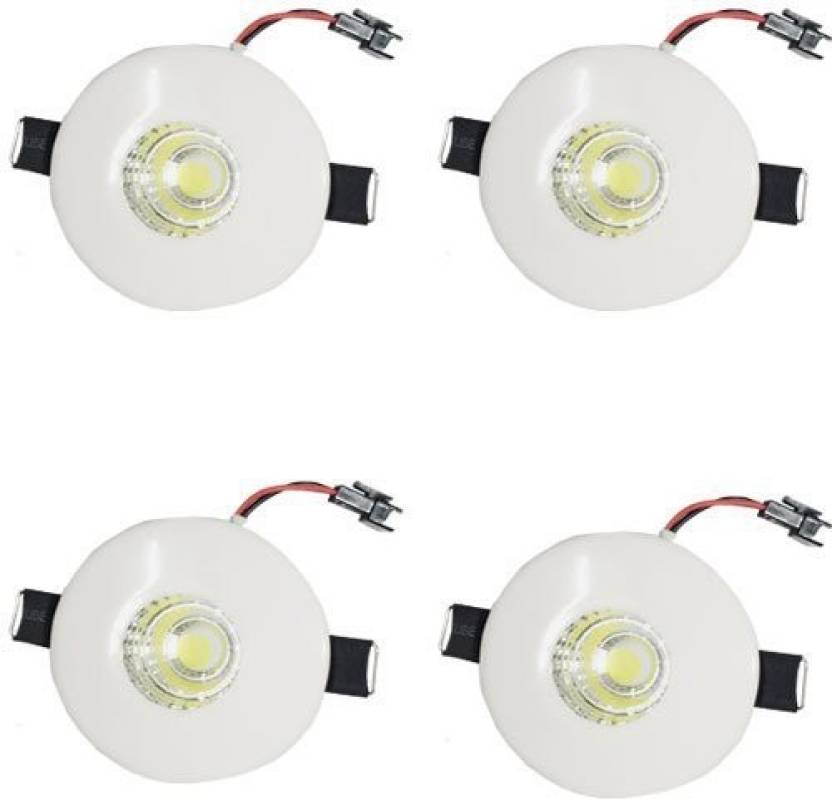 Galaxy Led 3w Round Cob Focus Spot Light Ceiling Light Color Of Led White Pack Of 4 Recessed Ceiling Lamp