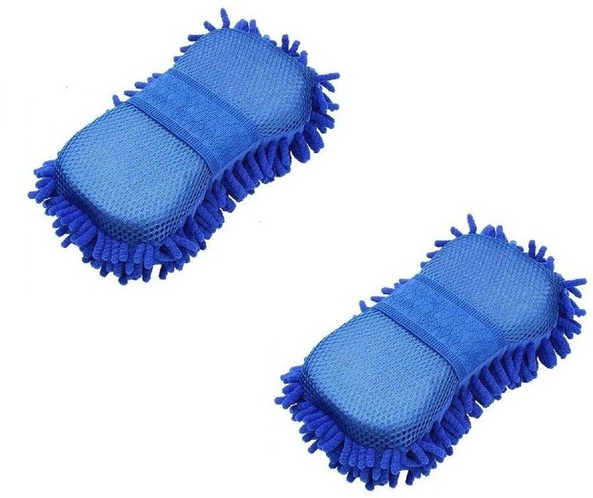 Bikers World Car Washing Blue Cleaning Dusting Microfiber Sponge 06