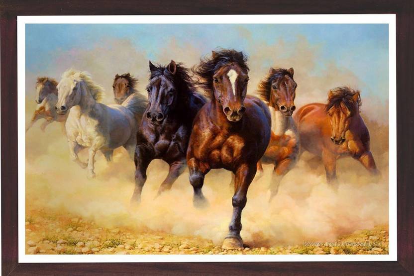 Seven running horsesvastu painting for home and officeSeven lucky
