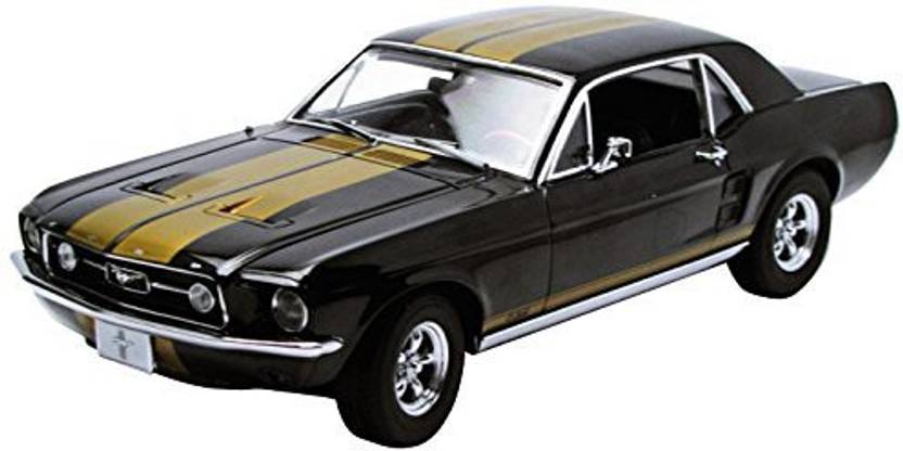 Greenlight 1967 Ford Mustang Coupe Black With Gold Stripes 1