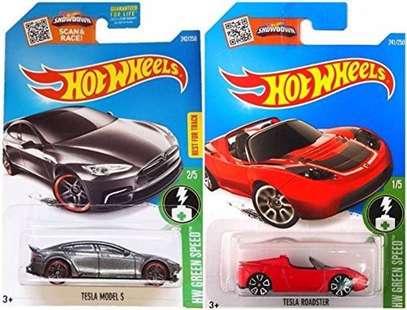 Hot Wheels Tesla Model S And Tesla Roadster Hw Green Speed 2