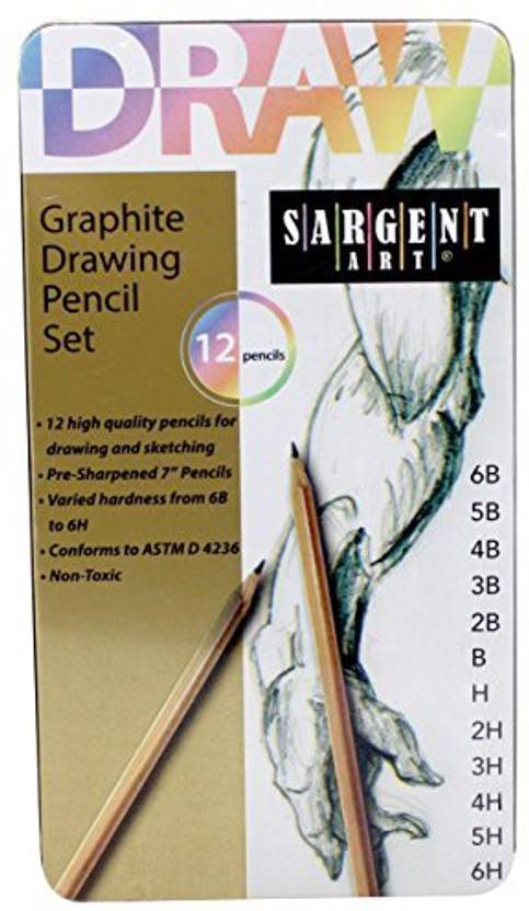 Sargent Art 22 7283 12 Piece Graphite Drawing Pencil Set In Tin