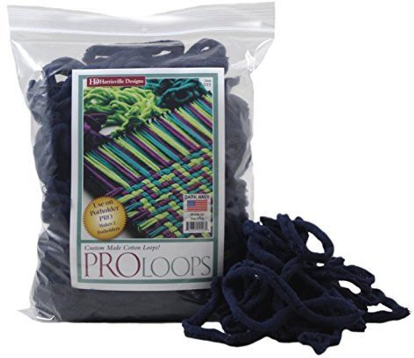 Harrisville Designs PRO 10 Cotton Loops Makes 2 Potholders Black