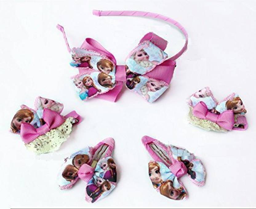 Generic Cjb Frozen Elsa Anna Hair Clips Headband Set Pink Us