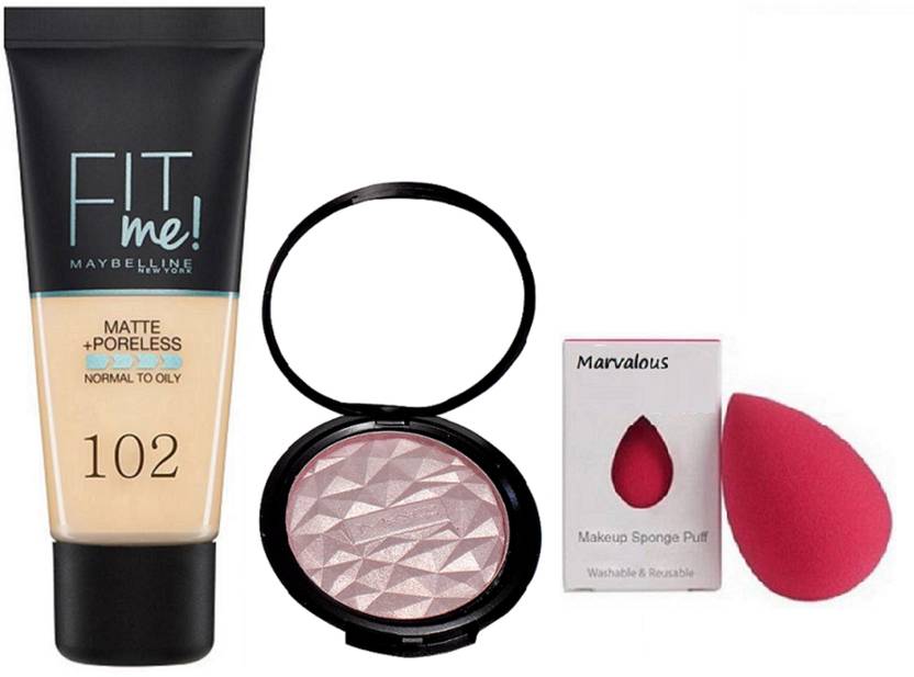 Marvalous Sponge Puff Fit Me Matte Poreless Foundation With Beauty