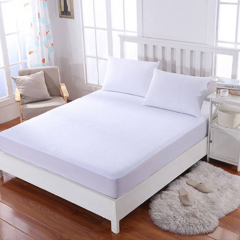 Dream Care Fitted Queen Size Waterproof Mattress Protector In Dream Care Fitted Queen Size Waterproof Mattress Protector White