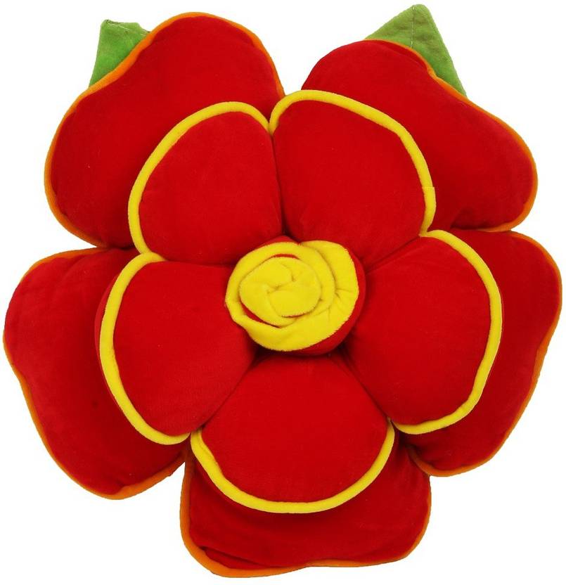 Mpk Perfect Soft Flower Pillow Red Decorative Cushion Pack Of 1