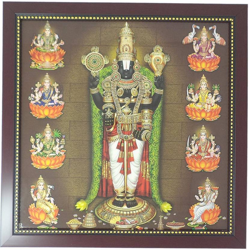 R S Exports Lord Balaji And Ashta Lakshmi Photo Frame 34 Cm X 34