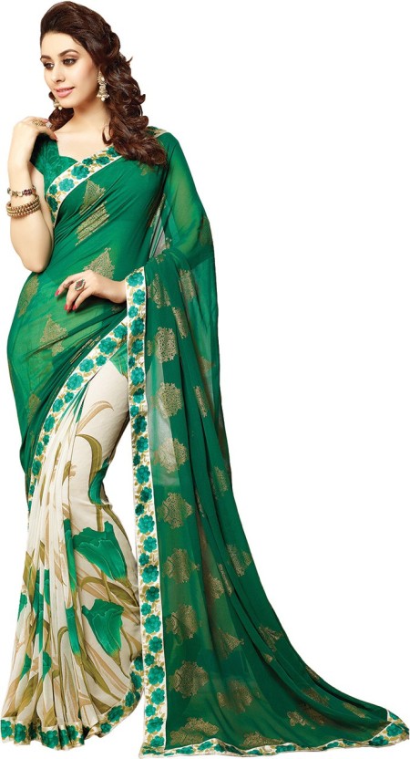 Floral Saree Bollywood Party Wear Indian Pakistani Ethnic Wedding Designer Sari 