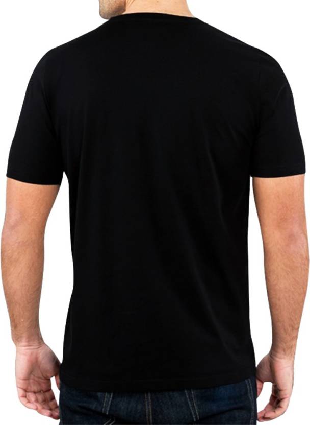 HEYUZE Printed Men's Round Neck Black T-Shirt