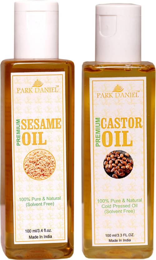 Park Daniel Premium Virgin Sesame Oil And Castor Oil Combo Pack Of