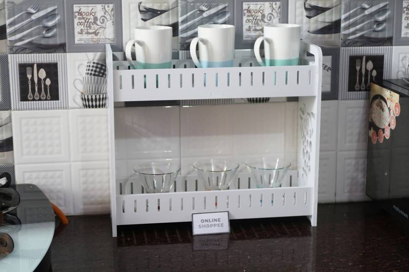 Onlineshoppee Storage Organiser Wooden Kitchen Rack Price In