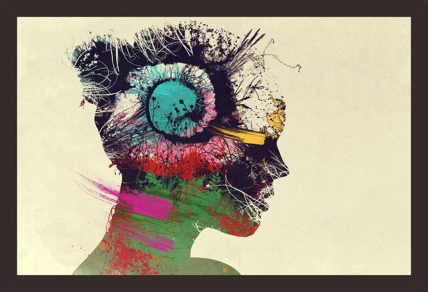 Mad Masters Digital Art Artwork Women 1 Piece Wooden Framed