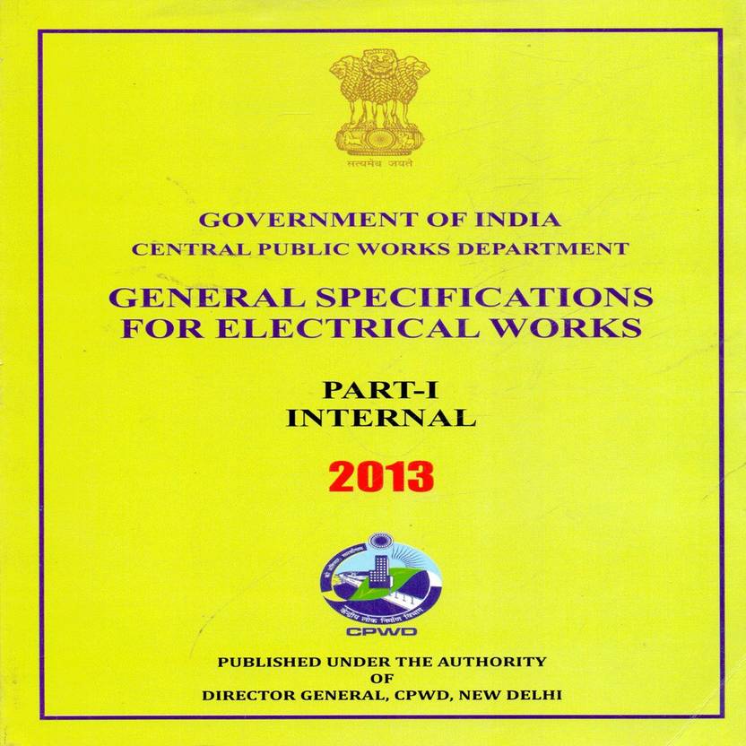 CPWD General Specifications For Electrical Works PartI Internal Buy