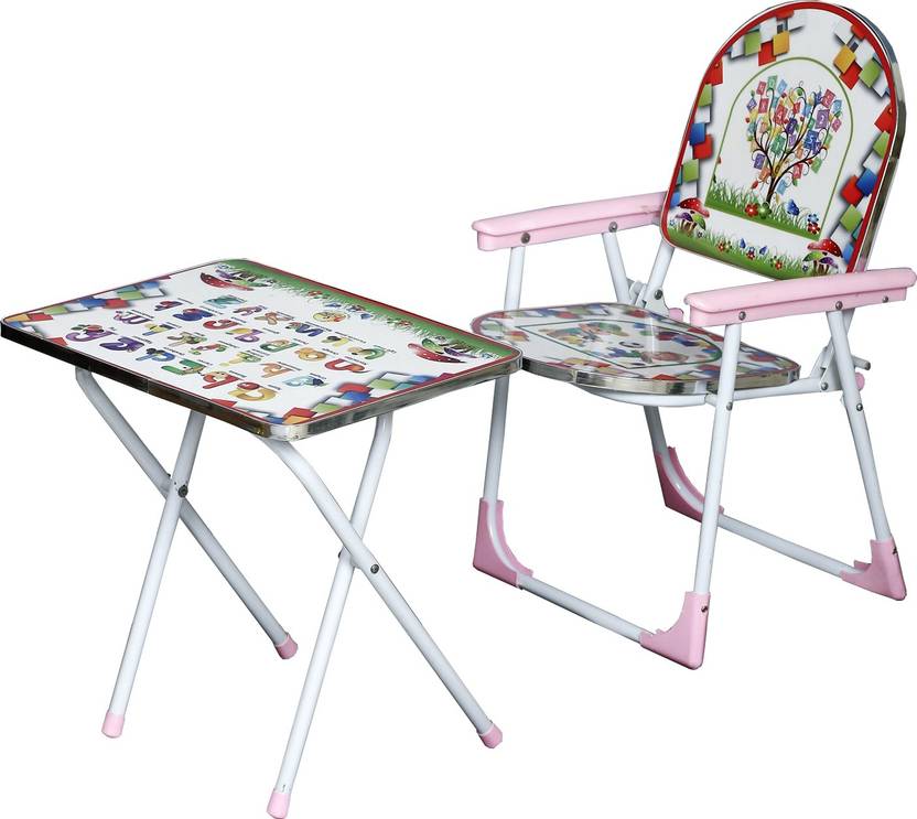 Flipzon Multipurpose Classy Folding Table Chair Set For Kids Solid Wood Desk Chair