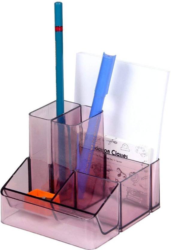 VR Creatives 6 Compartments Plastic Pen Holder Tabel