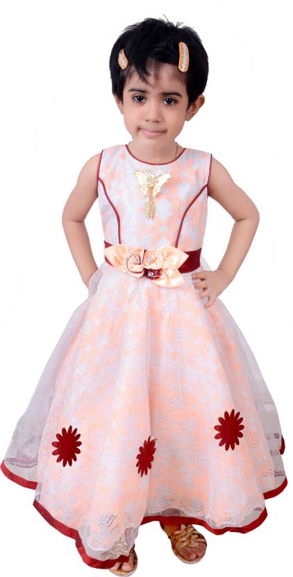 Kids Gown Maxi Full Length Casual Dress Multicolour Girls Midi