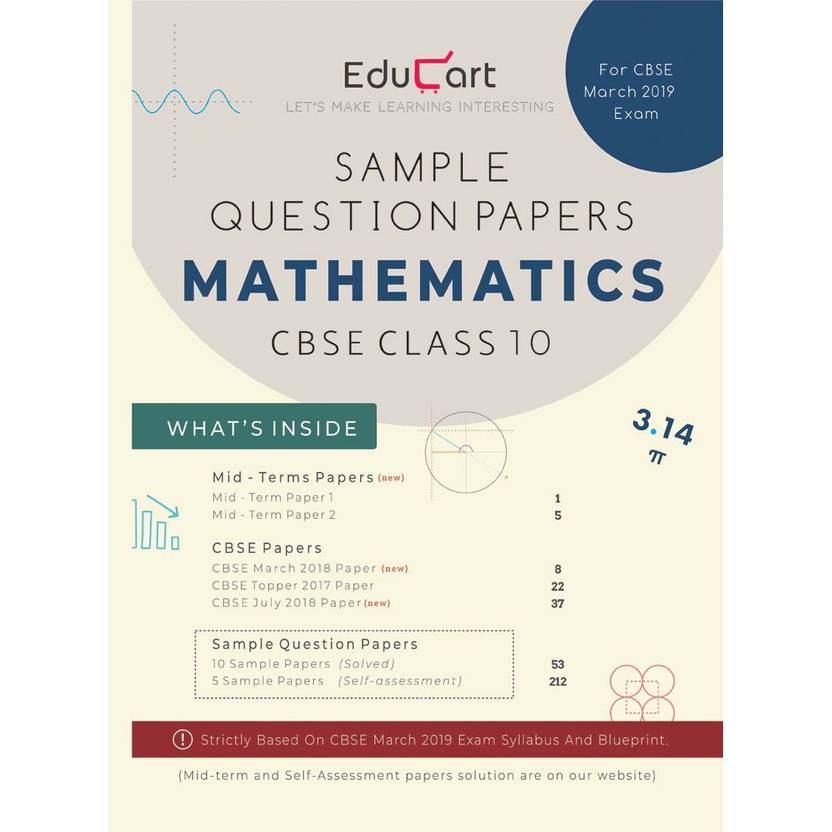 cbse sample question papers class 10 mathematics for march 2019