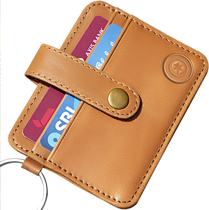 MENS Extra Slim Credit Card ID holder Wallet 1.5 mm Thick Genuine Leather