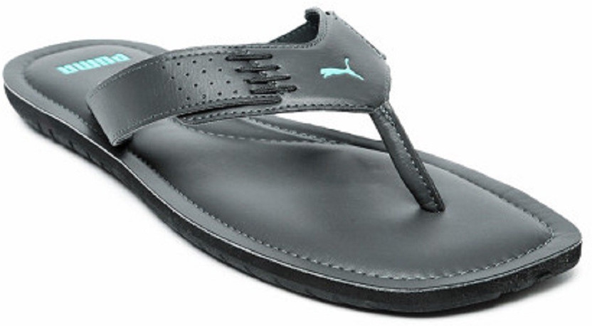 Grey Solid Thong Flip-Flops Flip Flops 