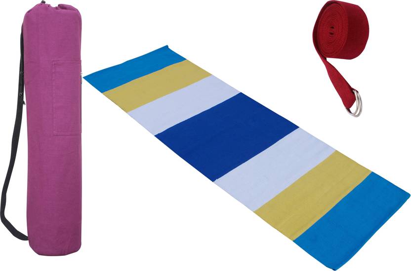 Ryan Combo Yoga Mat Mat Bag Strap Yellow Maroon White Blue
